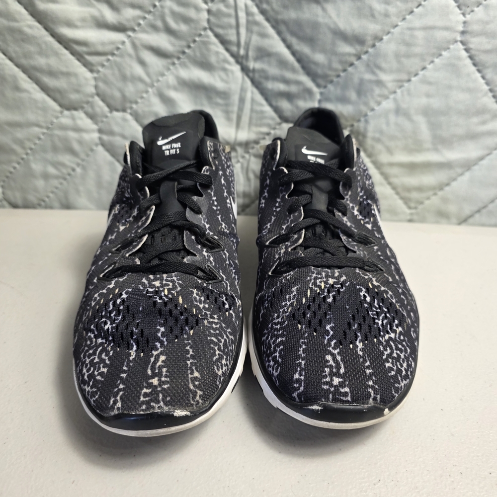 Nike Free 5.0 TR Fit 5 PRT Womens Size 8 Black White Running Shoes 704695-009 - Picture 6 of 7